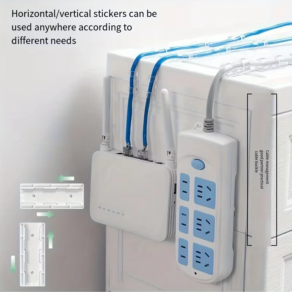 1-4pcs Self-Adhesive Socket Fixer,Punch-free Wall Hanging Power Strip Holder, Plug-in Wall-Mounted Fixer, Household Organizer