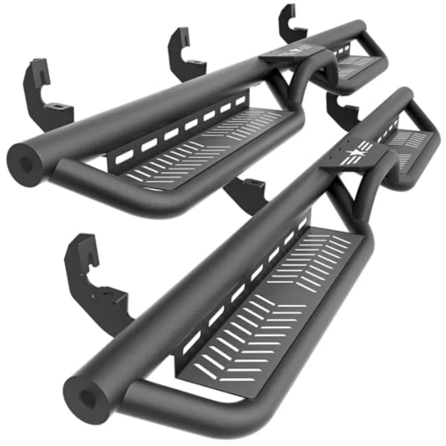 

Подножки-ступеньки для Chevrolet Colorado и GMC Canyon 2015-2026 (двухдверные пикапы с четырьмя полноразмерными дверями), двухступенчатые, крепление на болтах