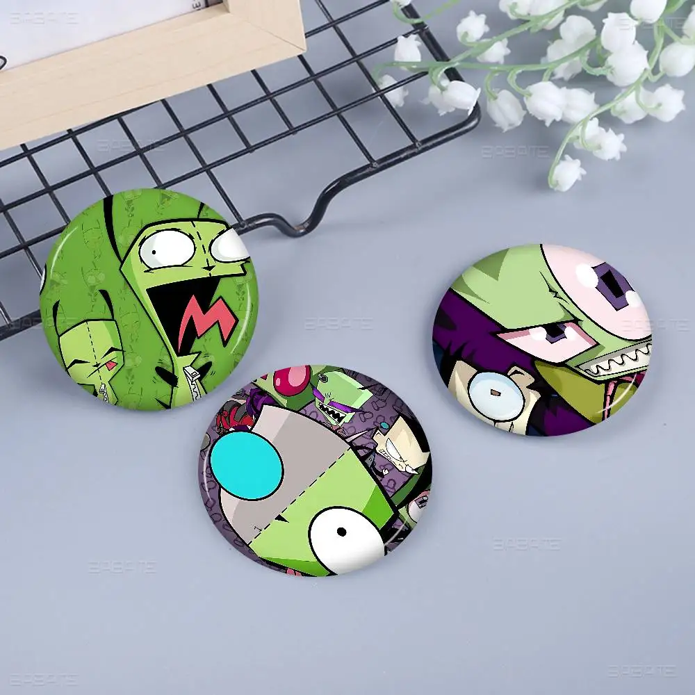 I-Invader Anime Z-ZIM Anime Button Pin Handmade Brooch for Clothes Cartoon Badge Backpack Decoration Jewelry Accessories