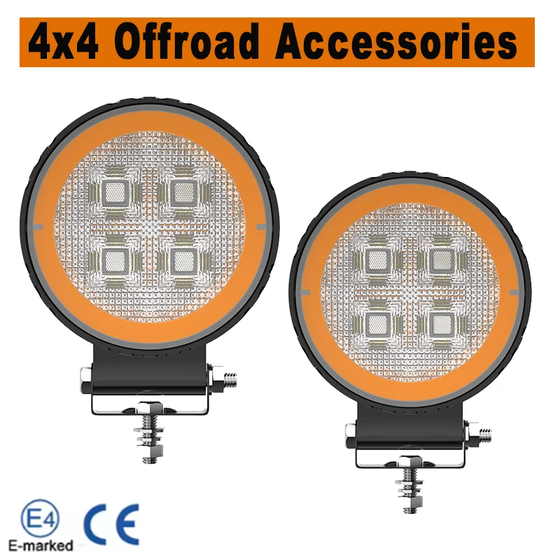 Blink/Constant On Combo LED Light Dual Color Barra Light Spot Flood Headlights for Car Truck 4x4 Off Road ATV Work light led 24V