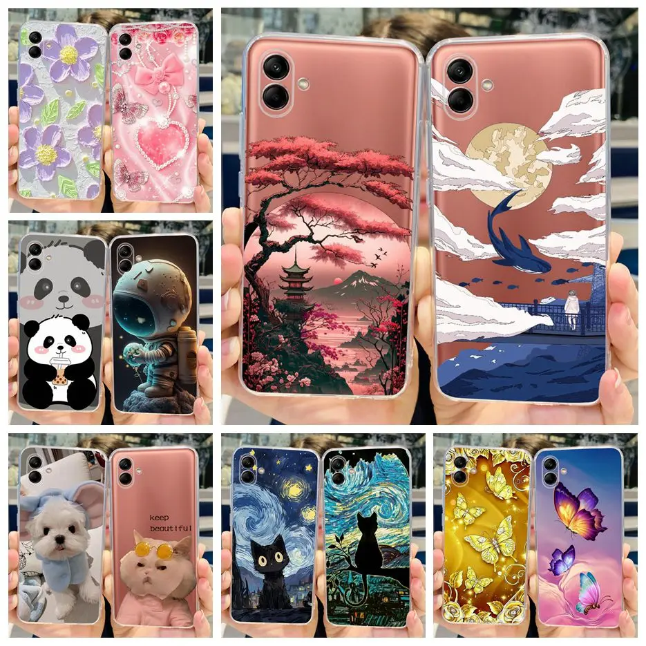 For Samsung Galaxy A05 Case SM-A055F Luxury Popular Painted Cover Clear Silicone Soft TPU Phone Case For Samsung A05s A057F Bags