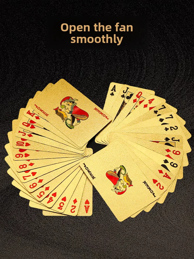 

Gold Playing Card PVC Plastic Gold Foil Thickened and Hardened Local Tyrant Gold Metal Card Waterproof and Wear-resistant Card