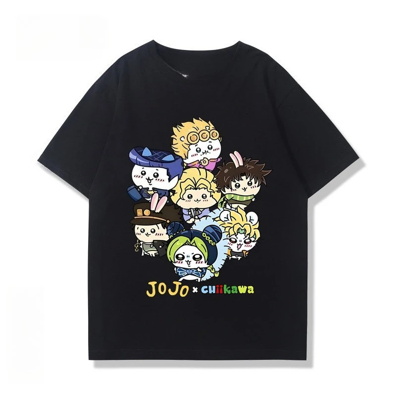 2026 Chiikawa Usaqi Joint JOJO Parent Child Pure Cotton T-shirt Comfortable, Breathable, High Quality Ins Y2k