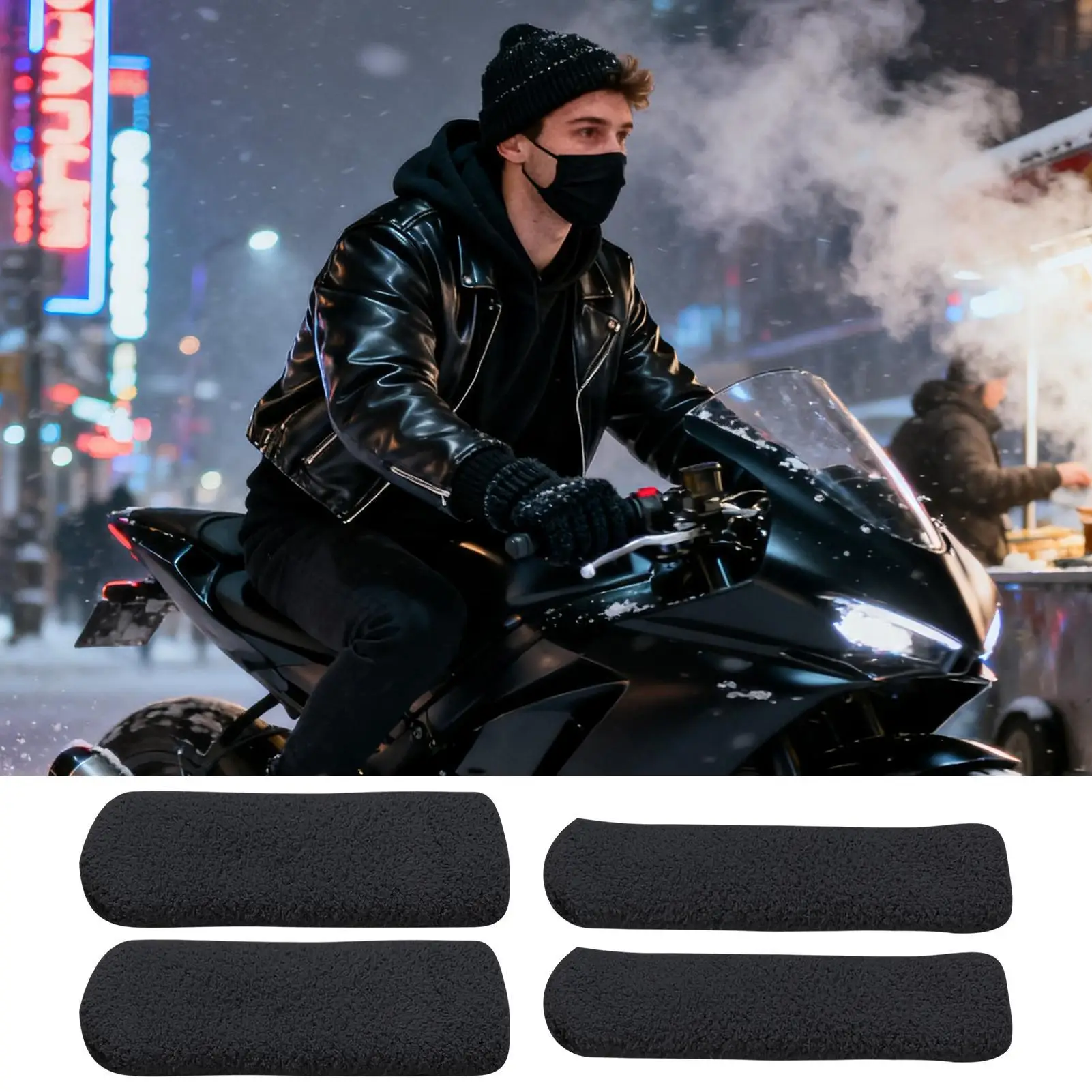 دراجة نارية اليد القبضات يغطي المضادة للانزلاق لينة التفاف دراجة نارية المقود الفرامل رافعة يغطي للمغامرة التنقل المبحرة قصيرة #3