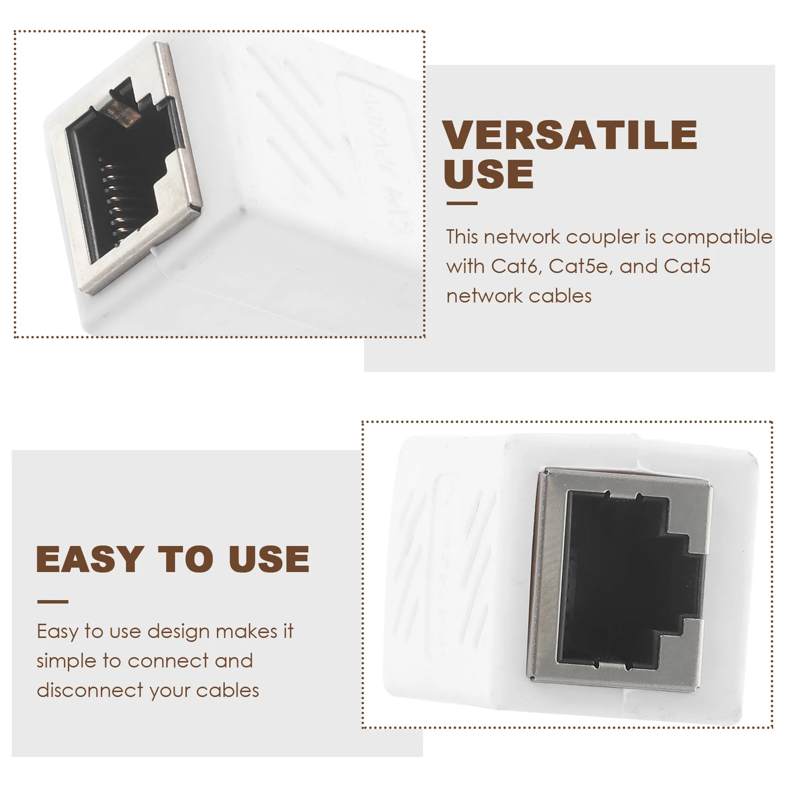 3 Stuks Ethernet Kabel Adapter Vrouw-vrouw Rj45 Connectors Cat6 Cat5e Koppeling Netwerkkabel Extender Rj45 Connectors