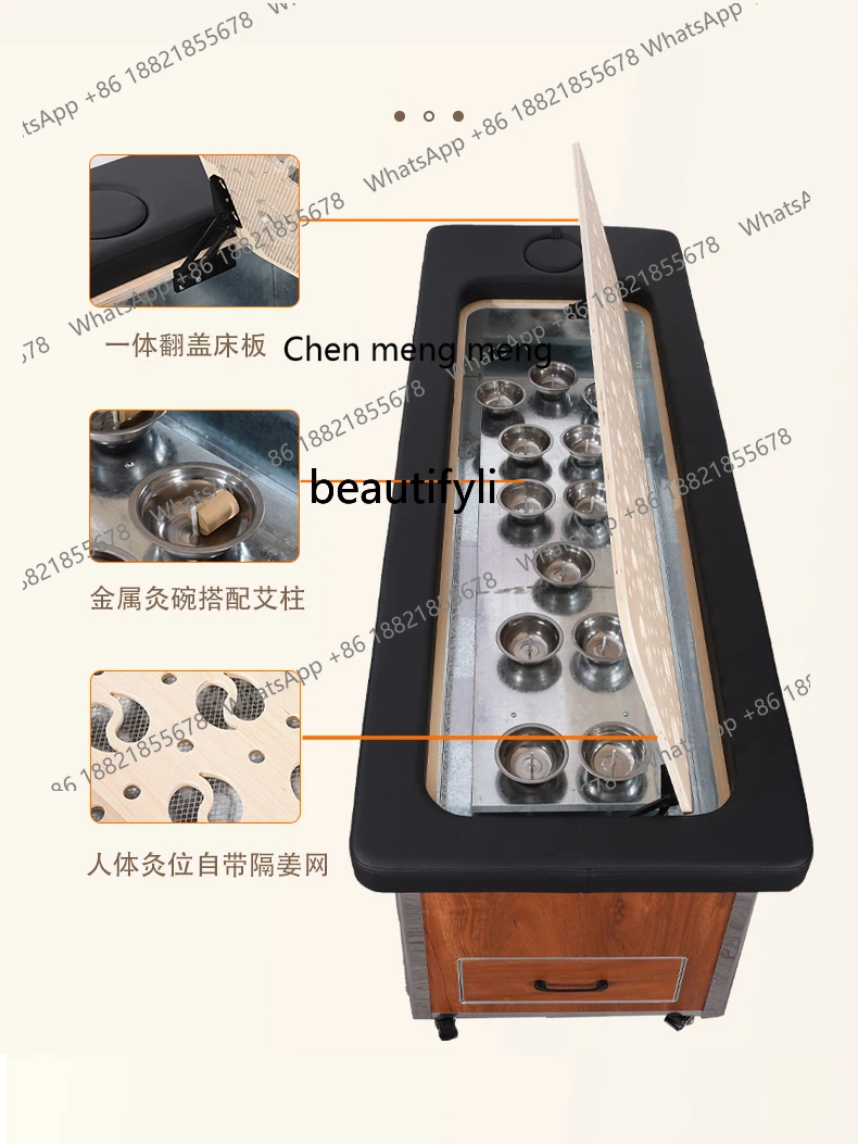 sscn8617 Automatic intelligent one-key ignition smokeless and tasteless moxibustion bed body fumigation therapy bed massage