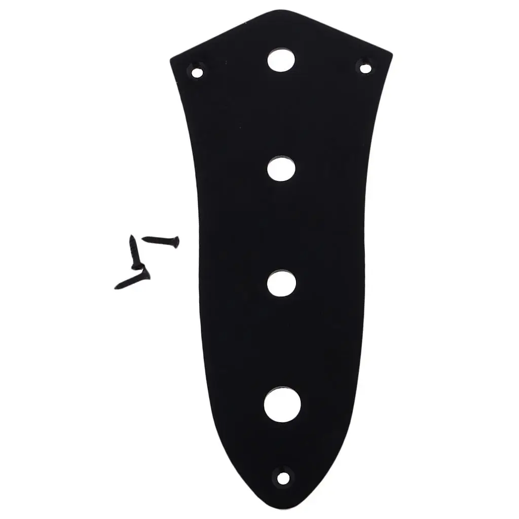 Bass Control Plate Cover Metal Jazz Bass Accessory Black Replacement Parts for Electric Bass DIY Repair view 2