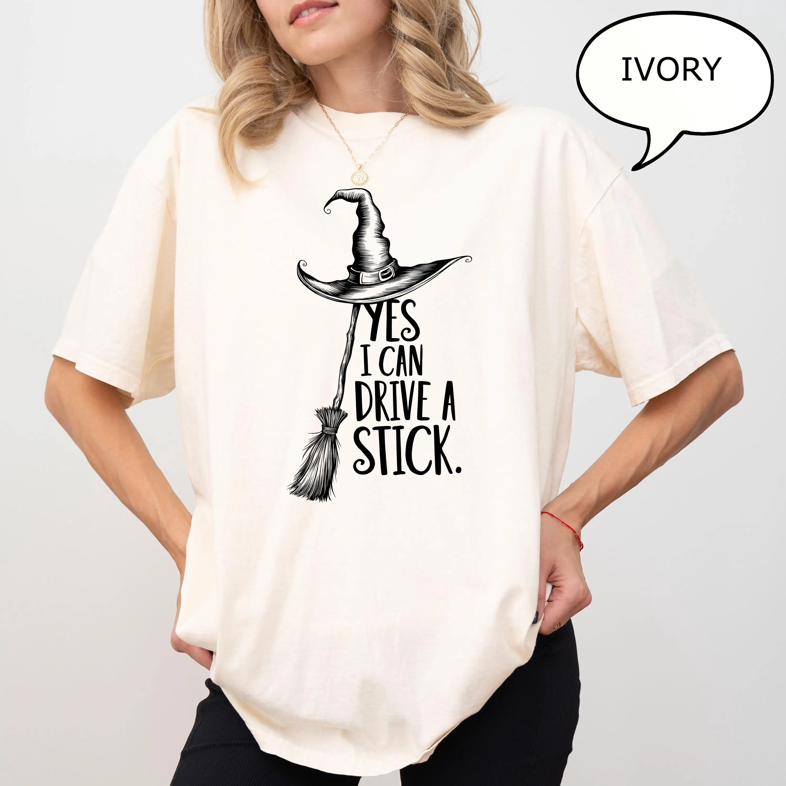 Yes I Can Drive A Stick T-Shirt, Halloween Witches Shirt, Spooky Party Shirt, Halloween Shirt, Spooky Season Shirt