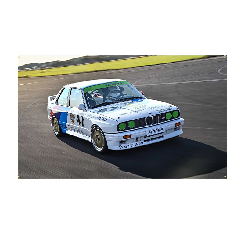 Classic Racing E Performance Car Flag Polyester Printed Decoration Banner Modify Garage or Home Tapestry