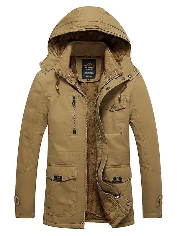 

Winter Men's New Arrival Fleece-Lined Warm Cold-Proof Casual Jacket Slim Fit Thickened Cotton Coat