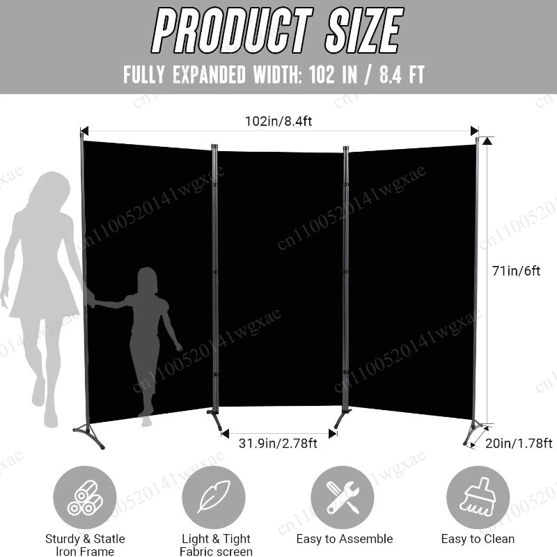 Foldable Mobile Partition Screen, Push-Pull Movable Divider for Office & Hotel Space Separation