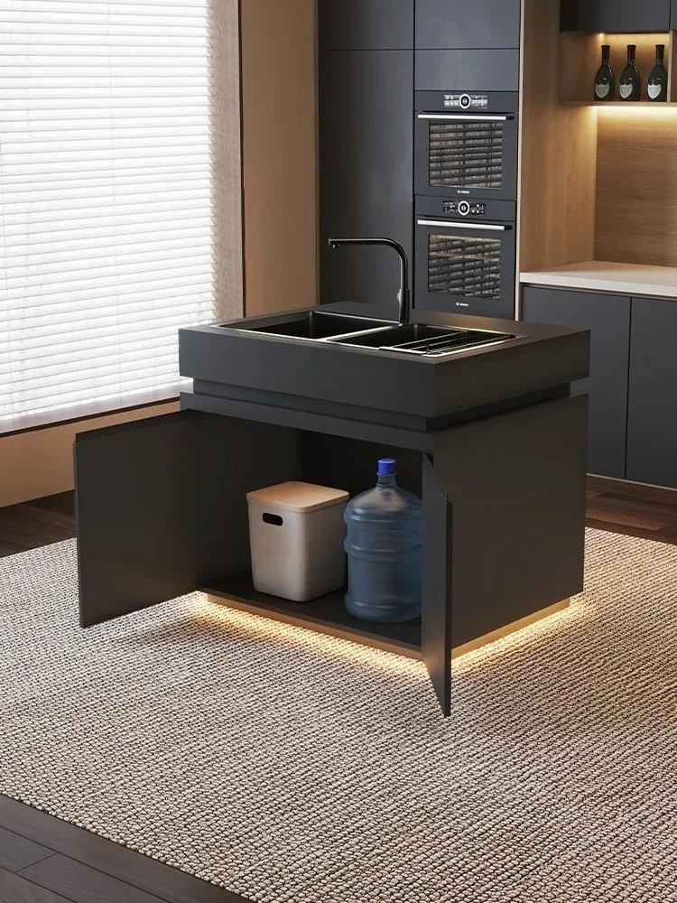 

zq1Single island cabinet dining table household light luxury integrated bar table dining table restaurant new high-end sense
