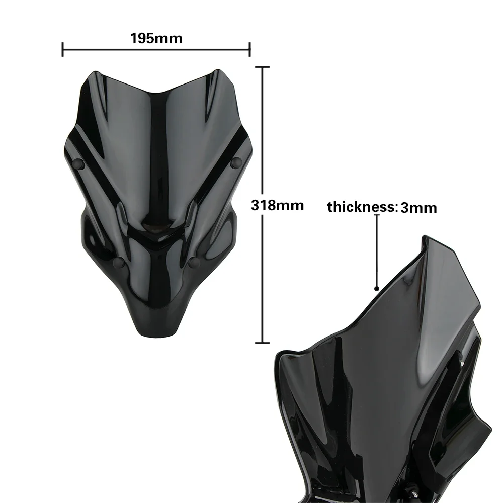 For Yamaha MT07 MT-07 2021 2022 2023 Motorcycle Windscreen Windshield Wind Deflector Protector Wind Screen With Mounting Bracket