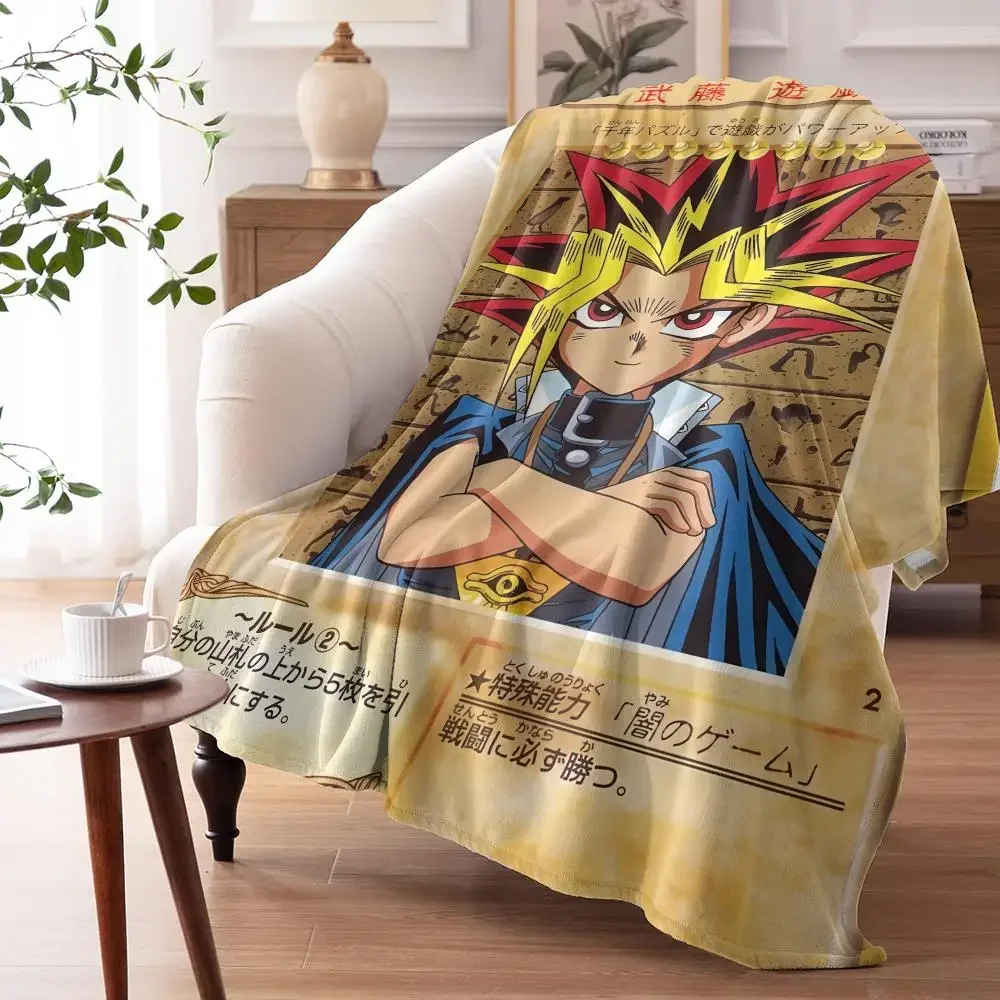 Game Y-Yu-Gi-Oh! Gold Cards Throw 240G Lightweight Throw Blanket Soft Cozy Fleece Blanket for Sofa Bed Home Decor
