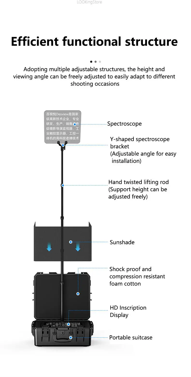 Bestview TP200 Big Screen Prompter 17Inch 1000Nits Professional Teleprompter for Dslr Ipad Smartphone Video Prompter