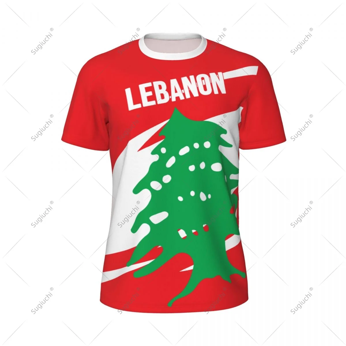 Lebanon Flag Men Sports T-shirt Women Tees jersey for Soccer Football Running Bike Tennis Fitness Fans