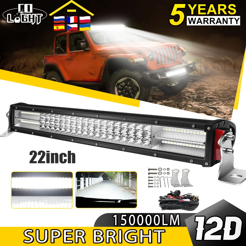 

CO LIGHT 22inch 4x4 Offroad LED Work Light Bar For Truck SUV 4WD ATV Tractor Spot Flood Combo Barra Additional 12V 24V Led Light