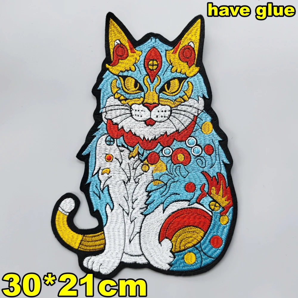 Embroidery Fashion Cat Badges,girl Patch,charactor Cartoon Appliques Cats Patches for Clothes DIY Accessory WF2212161