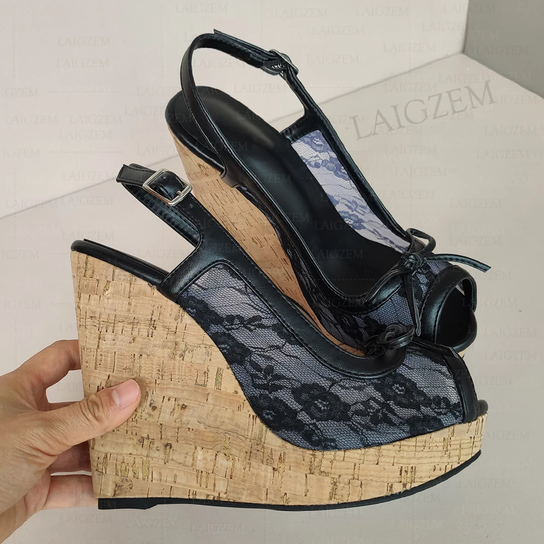 

BERZIMER/женские туфли-лодочки на платформе, туфли-лодочки с открытым носком, босоножки на высоком каблуке 13 см, удобная женская обувь в стиле пэчворк, размер 41 43 45 48