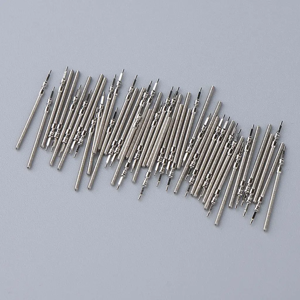 Replacement Winding Stems 100 Pieces Alloy 18mm Watch Repair Kit Parts for 2035 Automatic Movement Maintenance