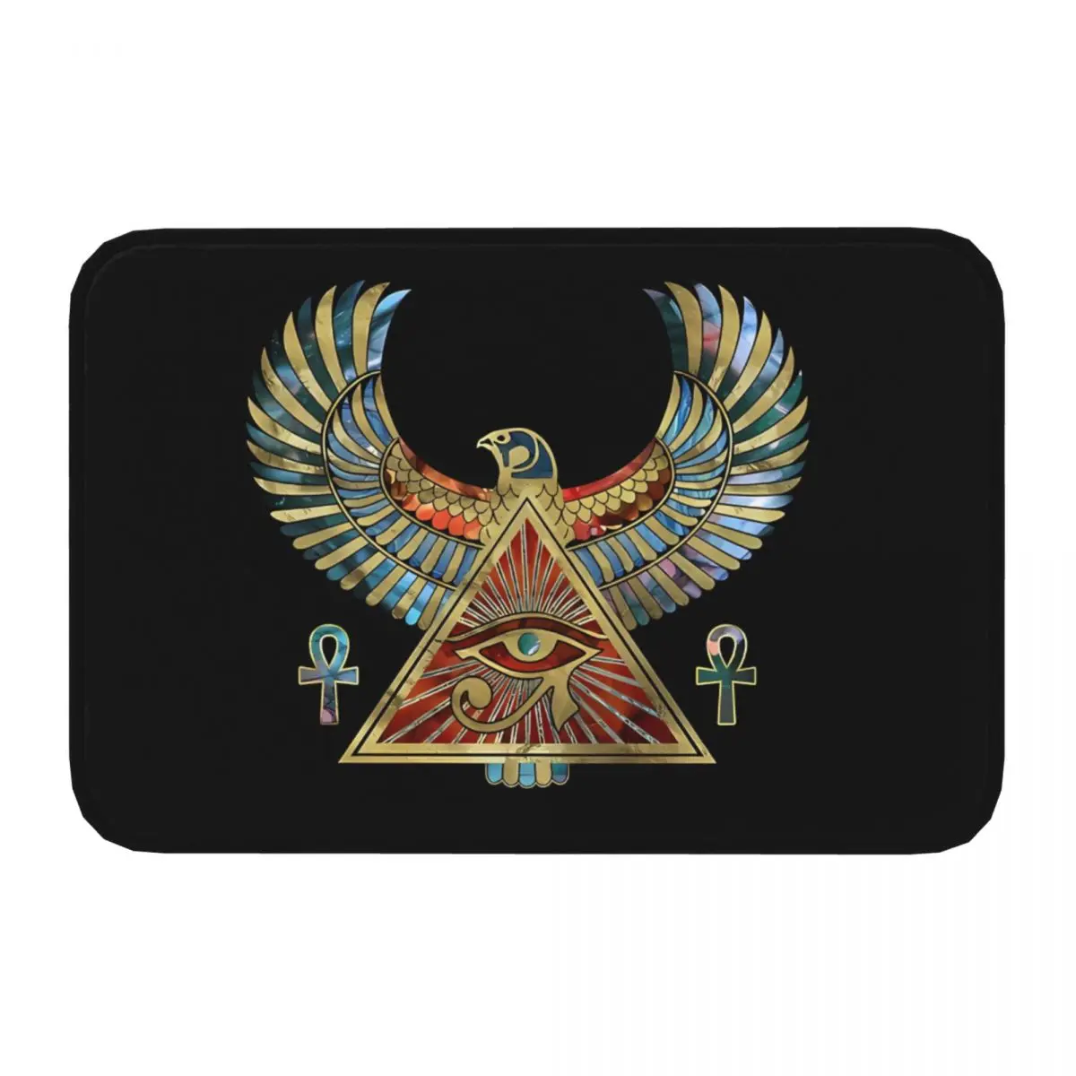 Eye Of Horus Wadjet Gemstone And Gold Ancient Egypt Digital Art Bathroom Mat Rug Home Doormat Kitchen Carpet Entrance Door