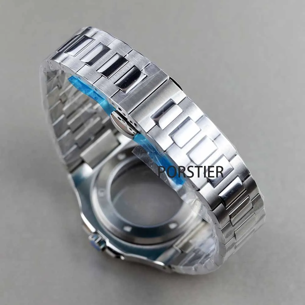 40 มม.นาฬิกาสแควร์ 316L Steet Sapphire Glass สําหรับดัดแปลง Nautilus Seiko nh34 Nh35 Nh36 การเคลื่อนไหว 29.8 มม.กันน้ํา