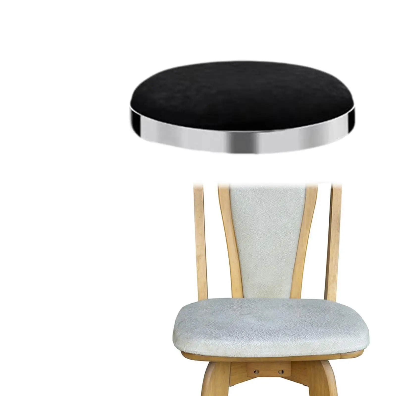 Round Seat Restaurant Salon PU Leather Bar Comfortable Diameter 33cm Club Easy to Install Store Repair Parts Stool Seat Top