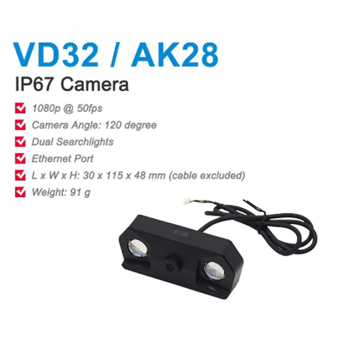 BABQ IP67 Waterproof FPV Camera with Dual Searchlights for SIYI MK15 AK28 VD32