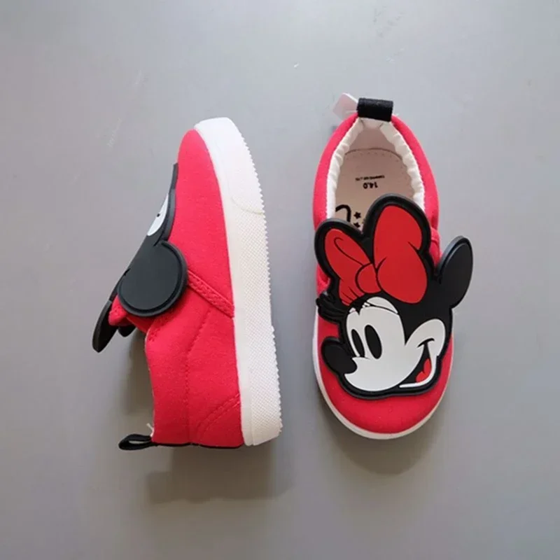 Disney Cartoon Mickey Mouse Minnie Baby Girls Canvas Shoes Kids Boys Casual Sneakers Children Toddler Flat Sport Running Shoes