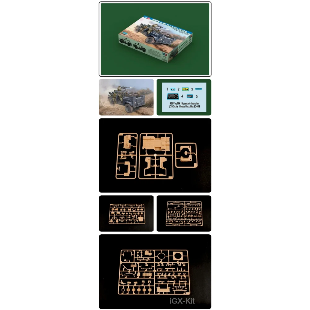 

Hobbyboss 82449 1:35 Scale US RSOV w/MK 19 Grenade Launcher Vehicle Car Plastic Model Assembly Kit Hobby Craft Building Toy