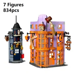 In Stock Wizard Wheezes In Diagon-Alley Building Blocks Bricks Children Kids Toys Birthday Gifts Fit 76422