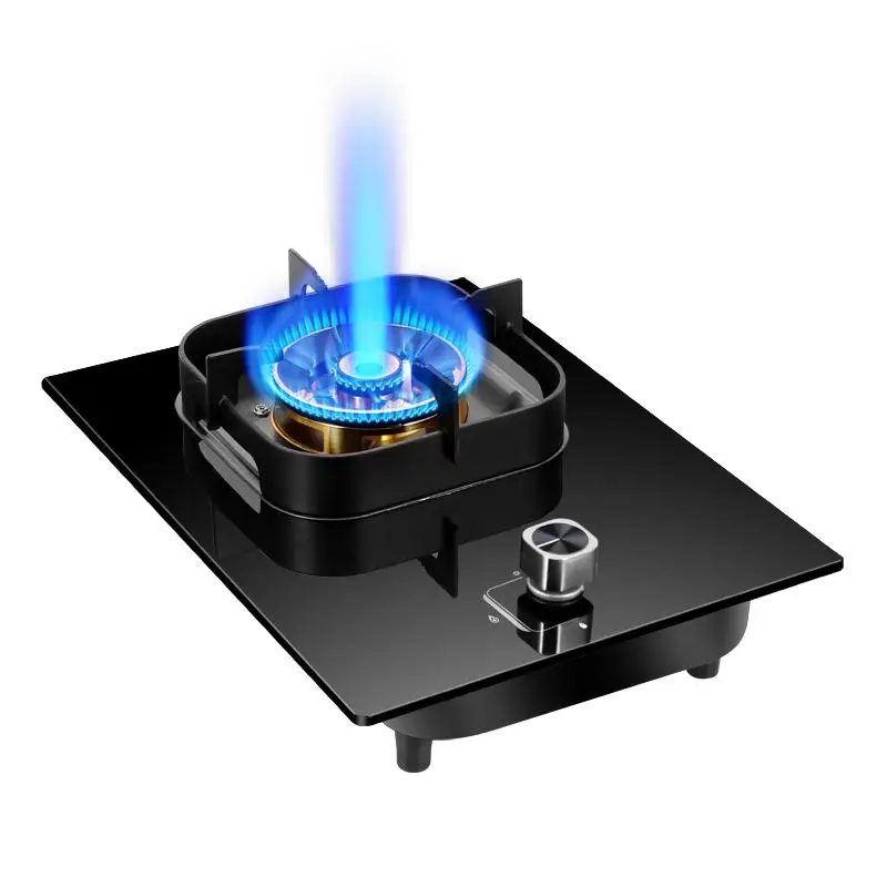 Fornello a gas a risparmio energetico con regolazione a 5 fiamme, bruciatore a gas GPL/naturale incorporato, accensione automatica con supporto in ghisa di livello commerciale