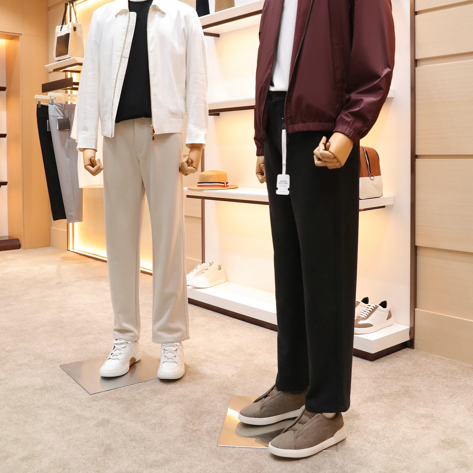 

Мужские повседневные брюки из ацетатной шерсти класса люкс, осенне-зимние, деловые, легкие, прямые, свободного кроя, модель Maturi Sle