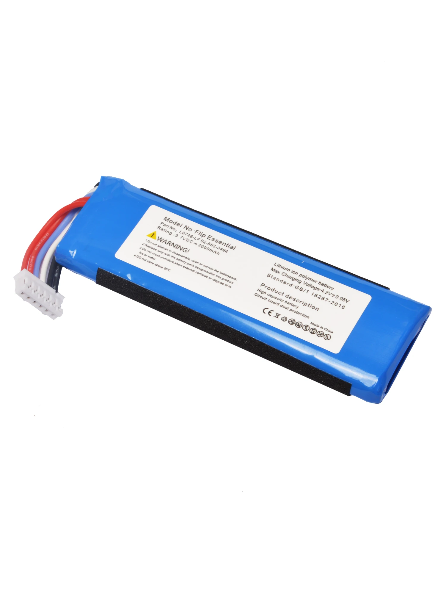 بطارية مكبر صوت 3.7 فولت لـ JBL Flip Essential، Flip 3 Stealth Edition، Flip 3 SE سمّاعات بلوتوث 02-553-3494 L0748-LF 3000 مللي أمبير في الساعة