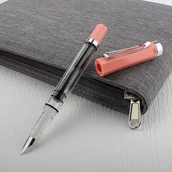 High Quality 3059 Piston Vacuum Fountain Pen Resin Transparent Quality EF/F Nib ink pen