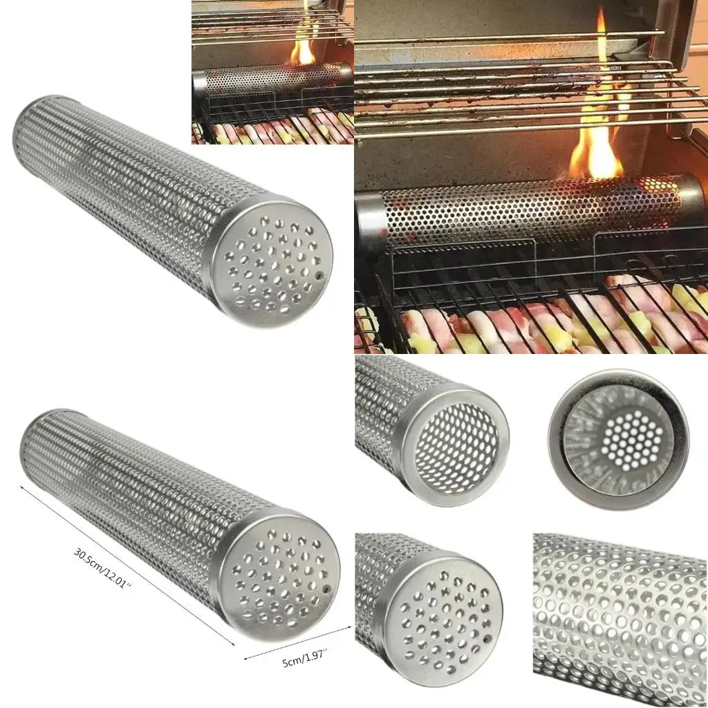 Smoker Smoke Tube Box for Pellets Grill 304 Stainless Steel BBQ Cold Smoker Generator Tube Billowing Hot or Cold high quality