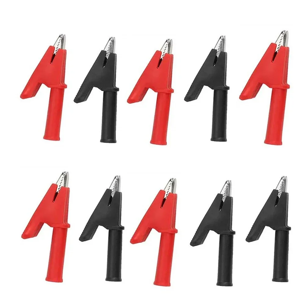 

For DIY Projects About 6x4x4cm Crocodile Clips 10pcs Electrical Crocodile Clips Fully Insulated Battery Connectors
