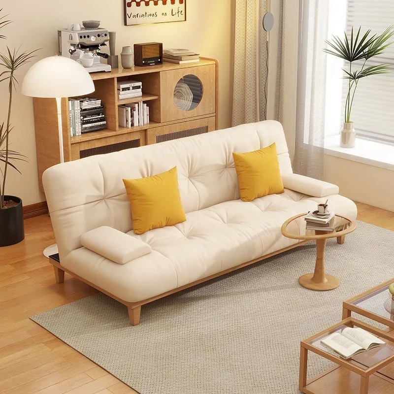 Solid wood folding sofa bed