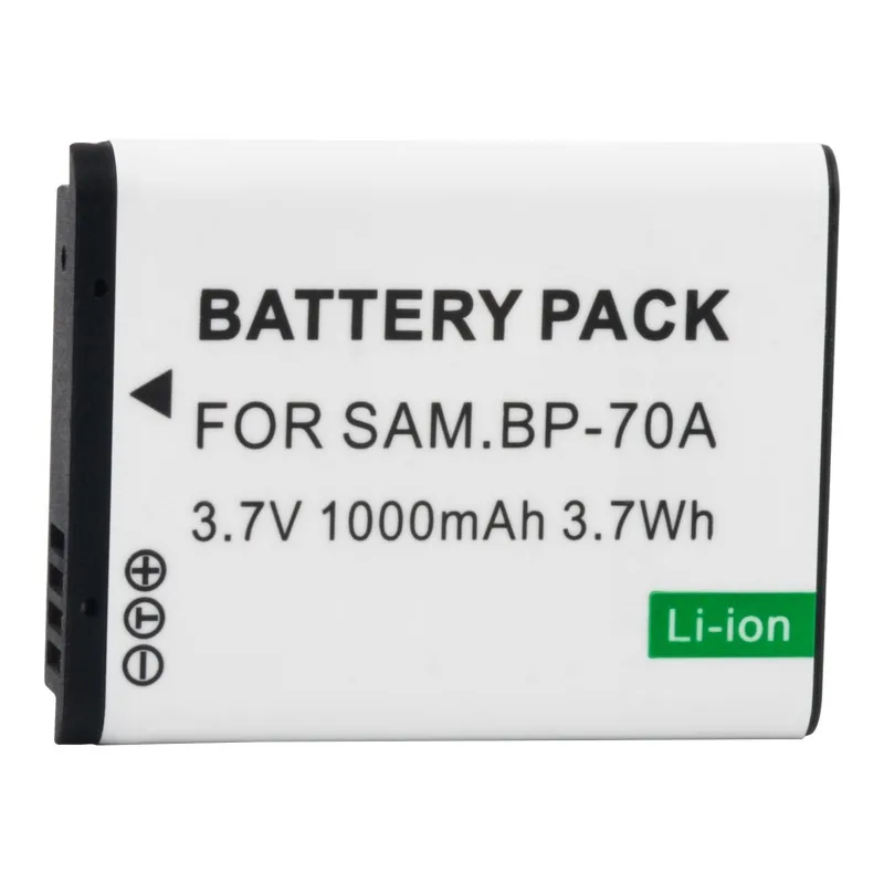 1000mAh 3.7vBP-70A Battery for Samsung BP70A Digital Camera Battery ES65 ES70 ST60 PL120/170