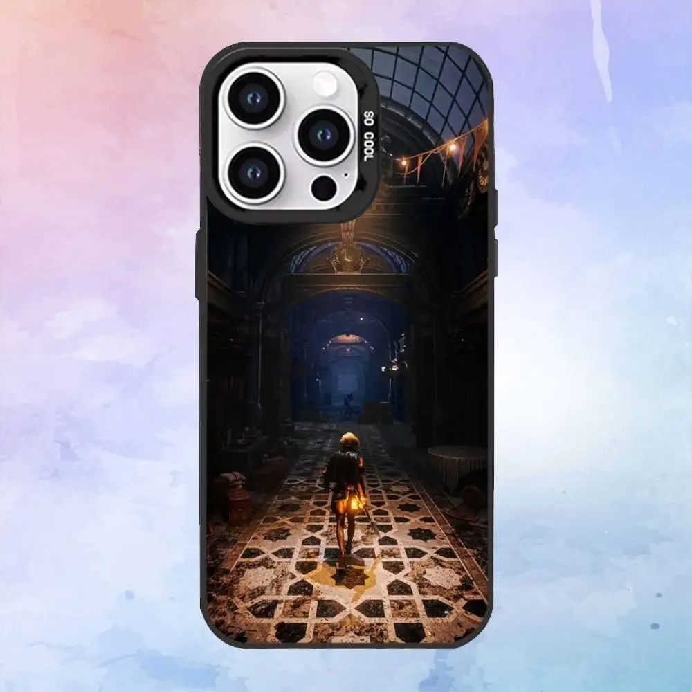 حافظة هاتف L-Lies of P GAME لهاتف iPhone17,16,15,14,13,12,11 Plus، Pro Max غطاء مقاوم للصدمات باللون الأسود غير اللامع