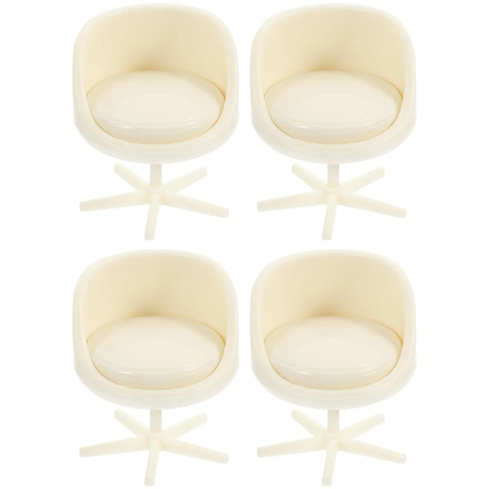 

4 Pcs Miniature Chair Model Tiny House Decor Accessories Furniture Dining Toy