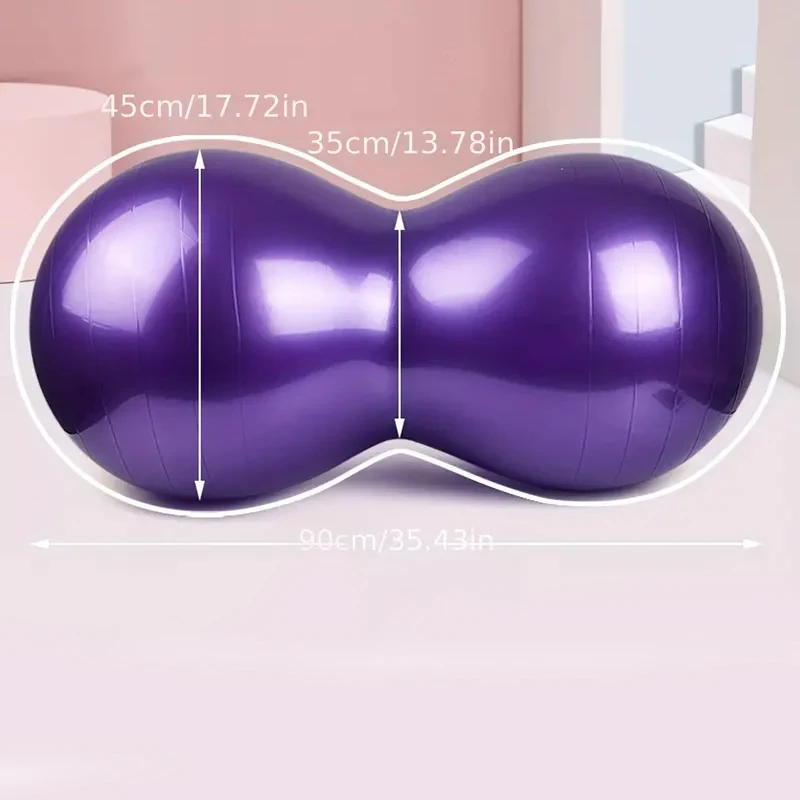 90*45cm Anti-Burst Peanut Yoga Ball for Home Exercise Fitness Equipment Sports Gym Yoga Pilates Trainning with Pump