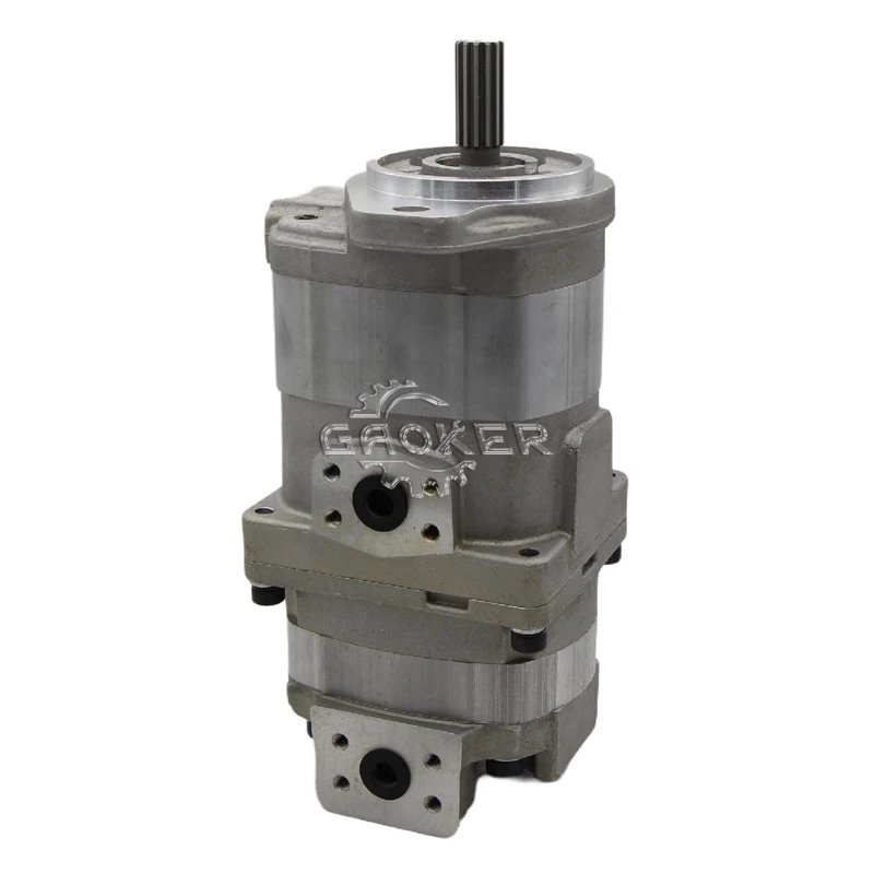 

WA600-3 Пилотный насос для колесного погрузчика 705-53-42000 Шестеренчатый насос высокого давления с двойной коробкой передач для замены Komatsu