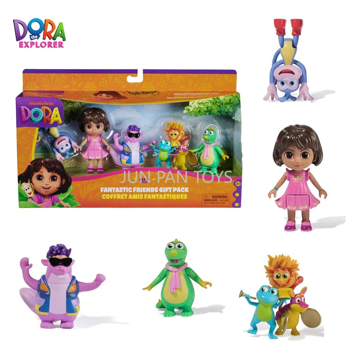 Original Dora el explorador fantástico amigos paquete de regalo botas Tico Isa Fiesta modelo figura juguetes jugar regalo de Navidad niñas niños