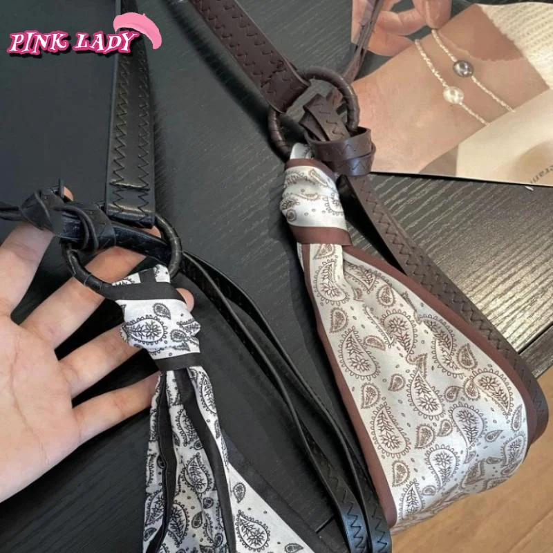 Moda sem buraco nó estilo cintos de couro do plutônio cinto fino feminino jeans vestido decoração cinto