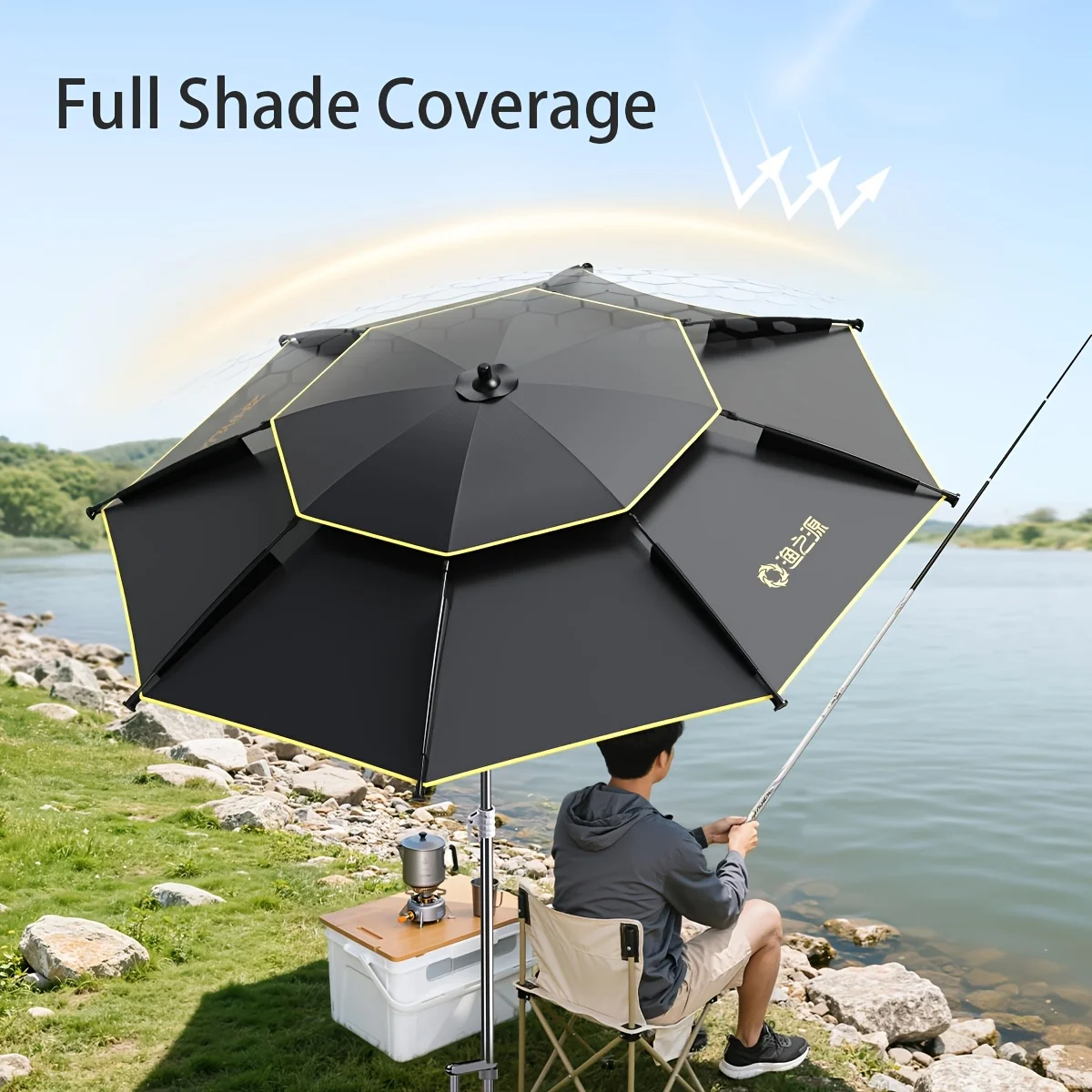 

Зонт для рыбалки на отвесную удочку | Утолщенная черная клеевая солнцезащитная пленка | 360 ° Регулируемый | Нержавеющая сталь / Пружинная стойка | С сумкой для переноски