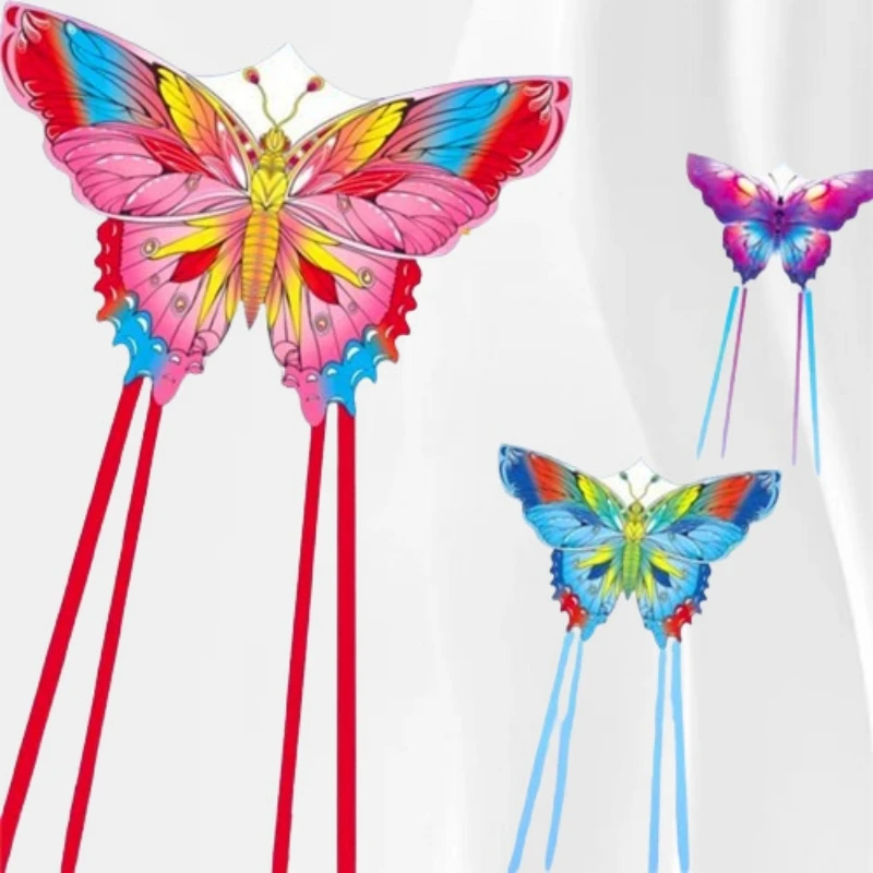 ผีเสื้อที่มีสีสัน kites บินของเล่นกลางแจ้งเกมกีฬาสัตว์ kite professional wind kites sting line dragon kites โรงงาน koi