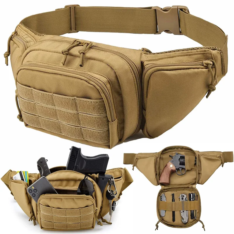 

Outdoor Hiking Waist Bag Running Cycling Sports Bag Multifunctional Tactical Waist Pack Hunting Gun Pistol Holster Bag