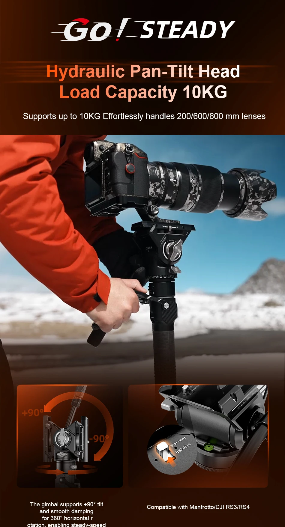 COMAN M1 Kohlefaser-Einbeinstativ mit Schnellwechselplatte für DSLR-Kameraständer, One-Click-Hebe-Reise, leichter Halter – Detail 8