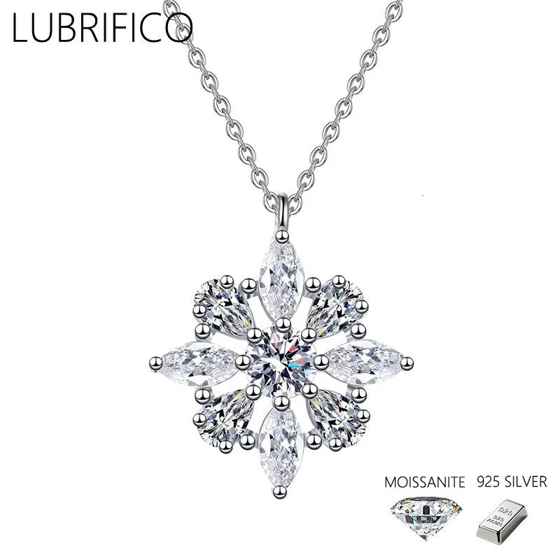 

3.1 Ct Moissanite Stone Pear Shape Necklace 925 Sterling Silver Lad Diamond Pendant For Women Fine Jewelry Wedding Party